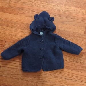 Baby Gap Navy Blue Knit Hoodie with Ears